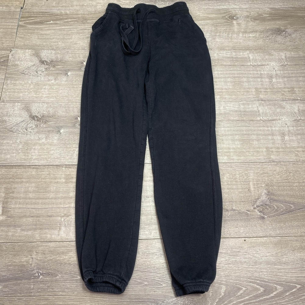 American‎ Tall Sweatpants Mens Small Black Fleece Jogger Pants Elastic Waist